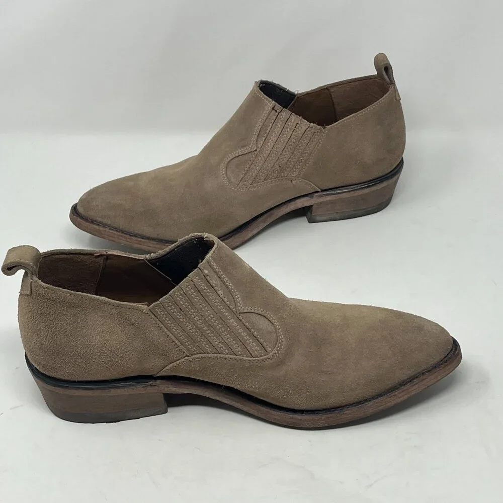 FRYE Billie Shootie booties 8 shoes taupe suede western women